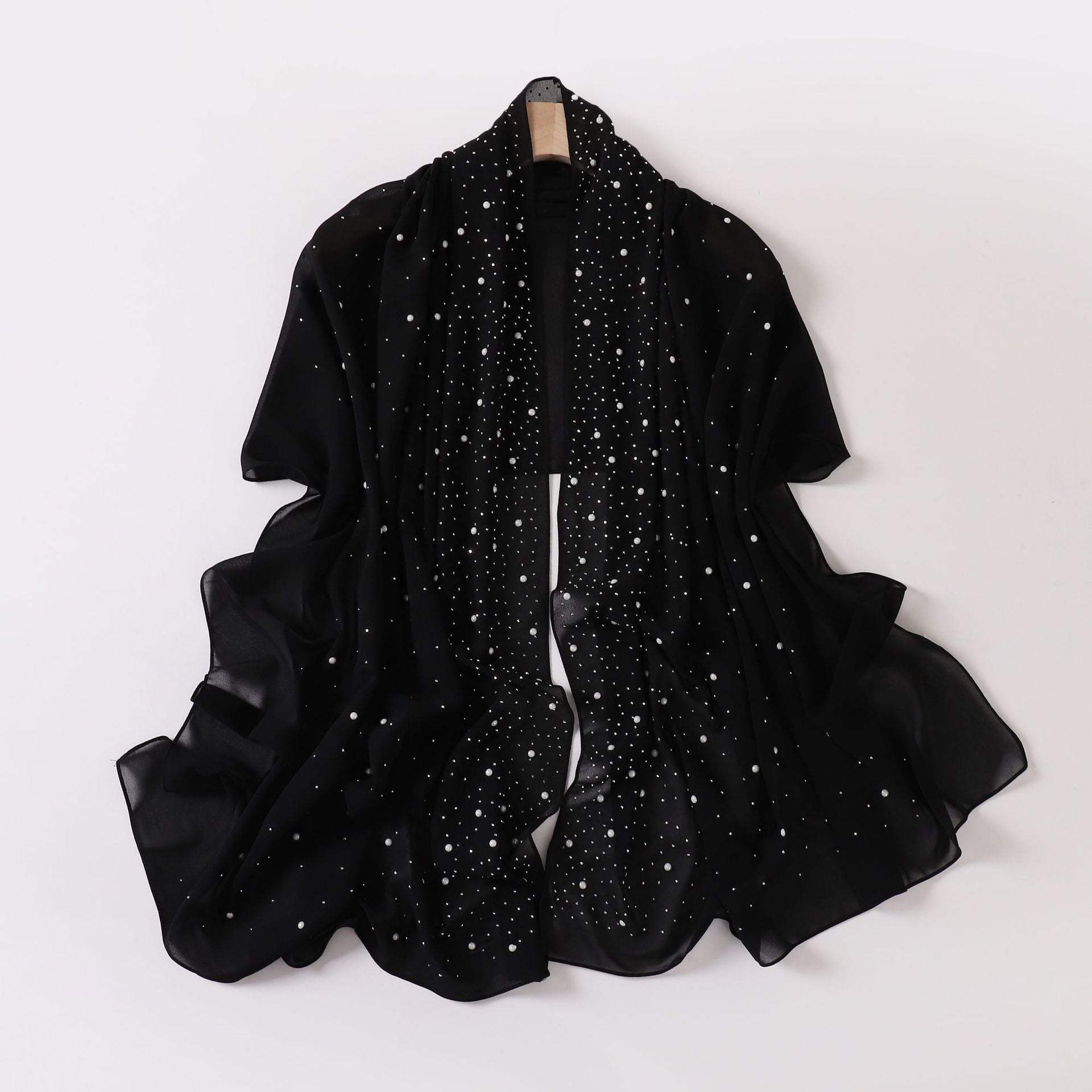 New Pearl Chiffon Ceramic Gypsy Star Diamond Long Towel Yarn Middle East Malay Head Towel hijab