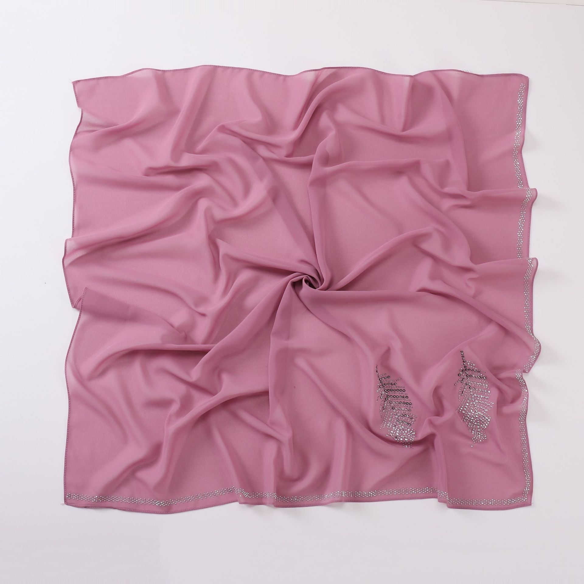 New Pearl Chiffon Hot Diamond Square Scarf 90 × 90cm High Quality Headscarf Hijab