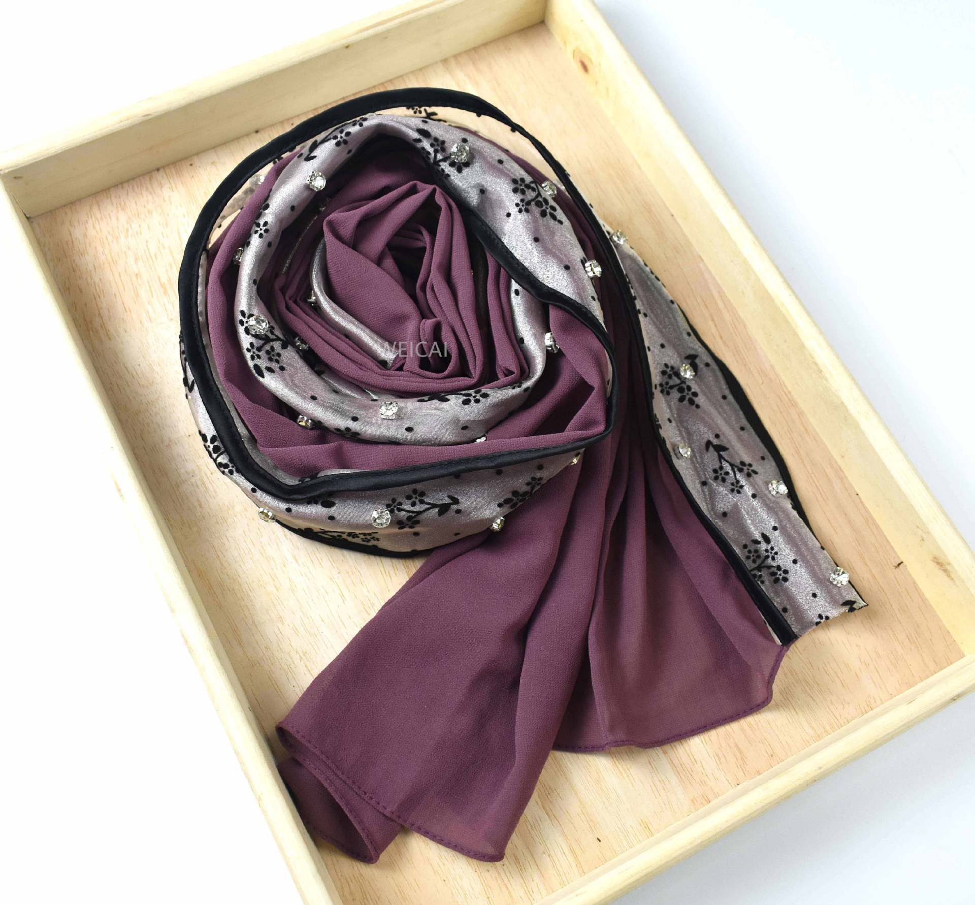 New pearl chiffon lace fixed diamond scarf  scarf Malay headscarf Middle East Africa hijab