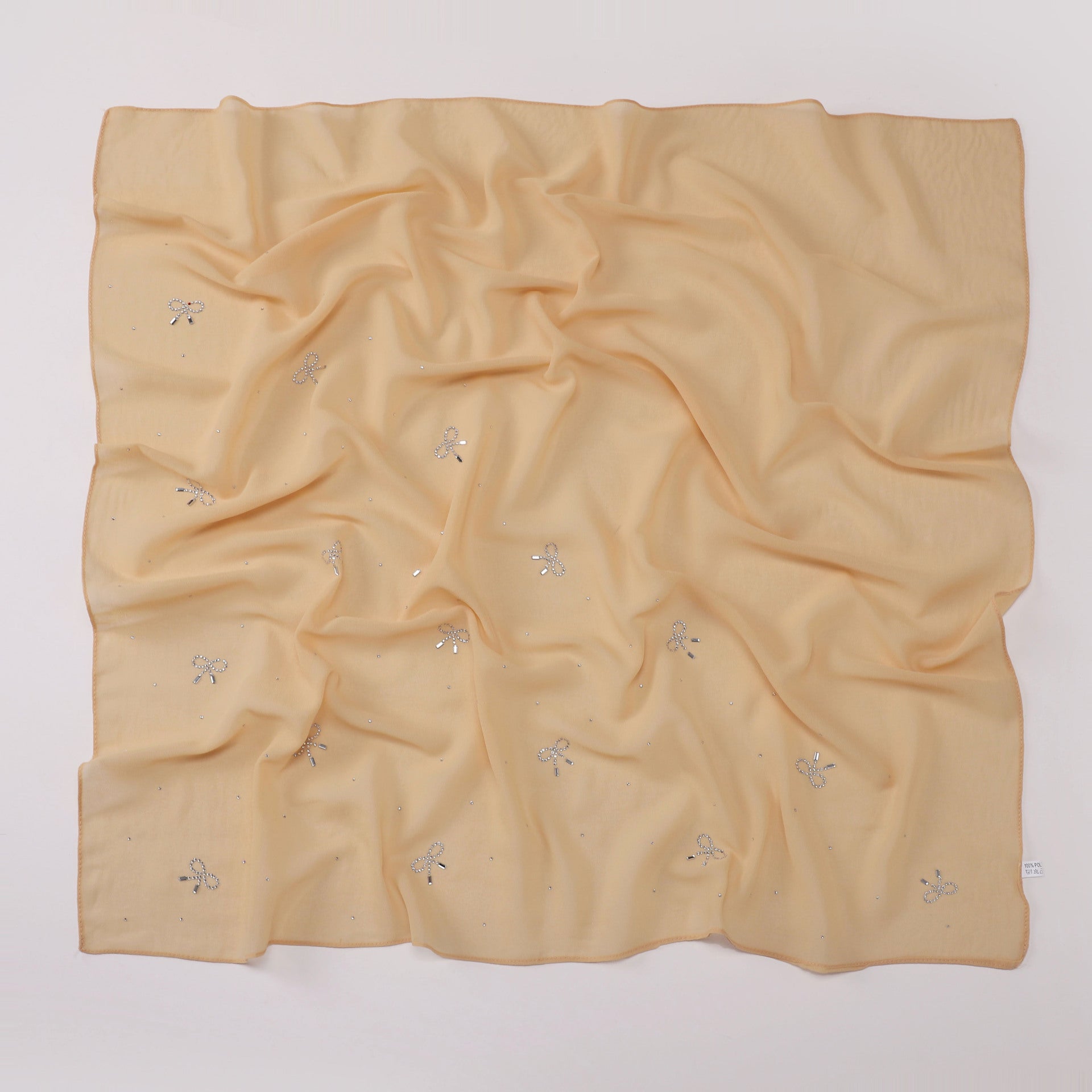 Simple solid color hot diamond pearl chiffon square scarf fashion scarf 90CM