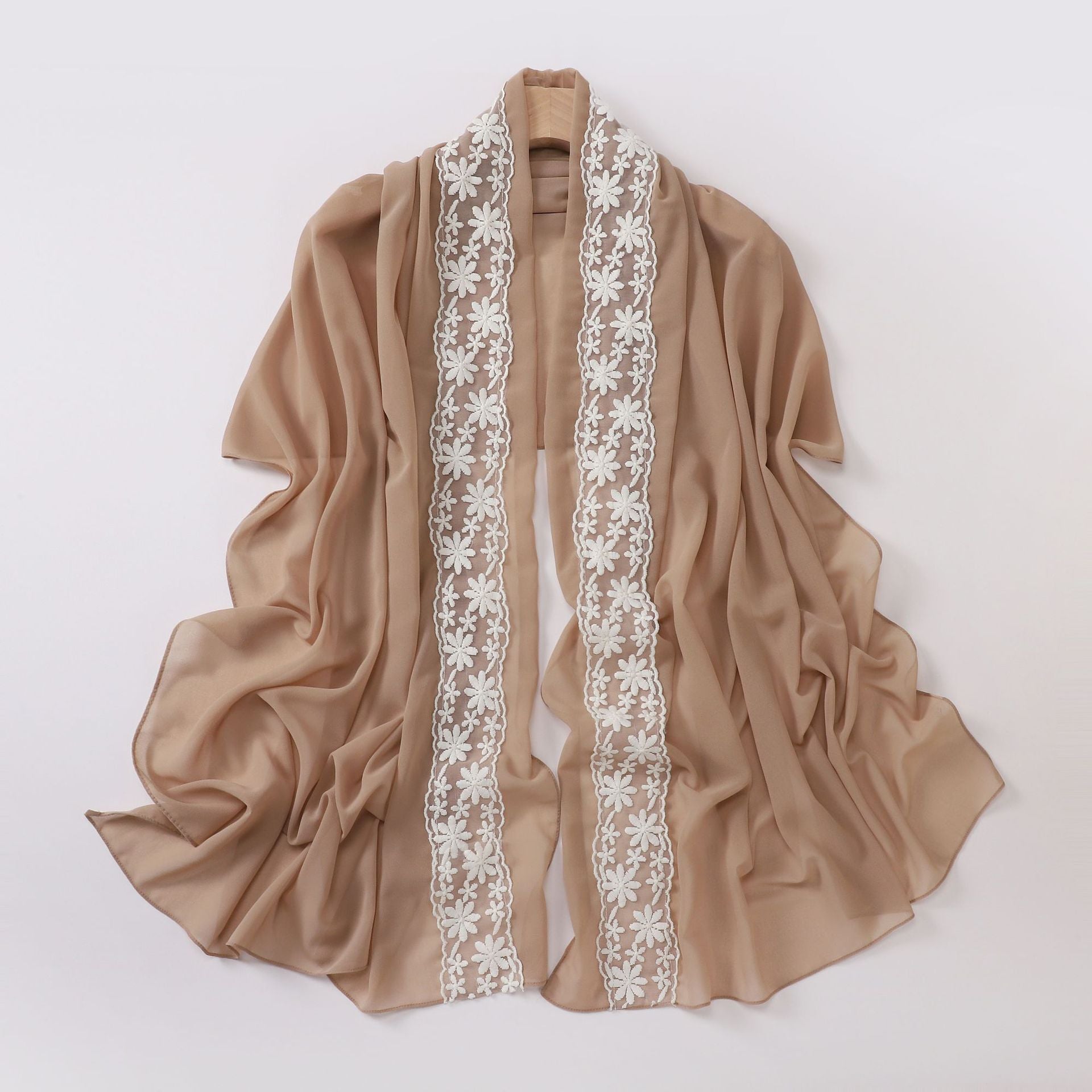 New lace pearl chiffon scarf,  scarf, Middle East, Africa, Malaysia, Indonesia headscarf