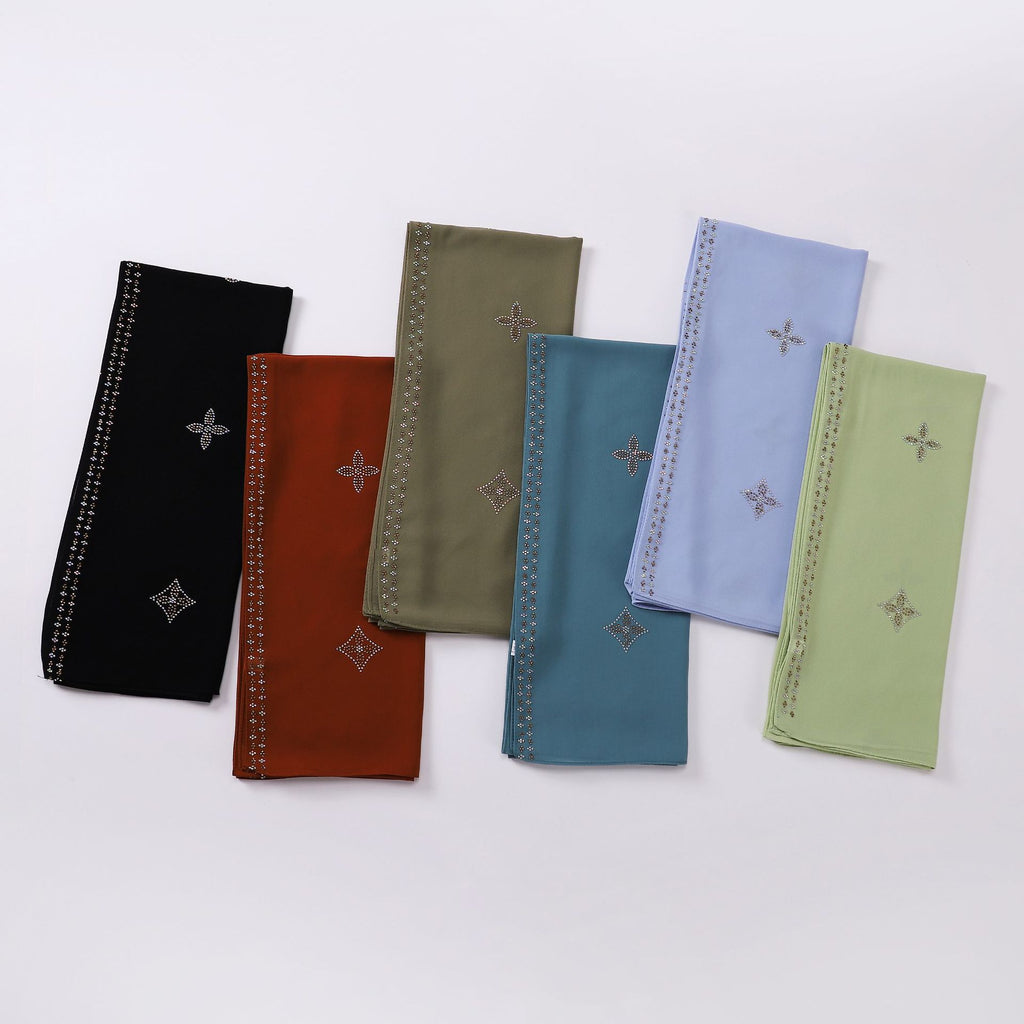 New pearl chiffon long towel boutique hot diamond yarn Middle East and Africa headscarf hijab