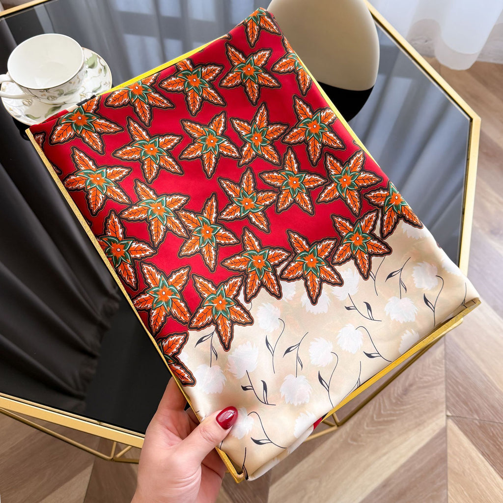 Spring and summer fashion versatile simulation silk long silk scarf shawl, literary temperament women's decorative sunscreen scarf