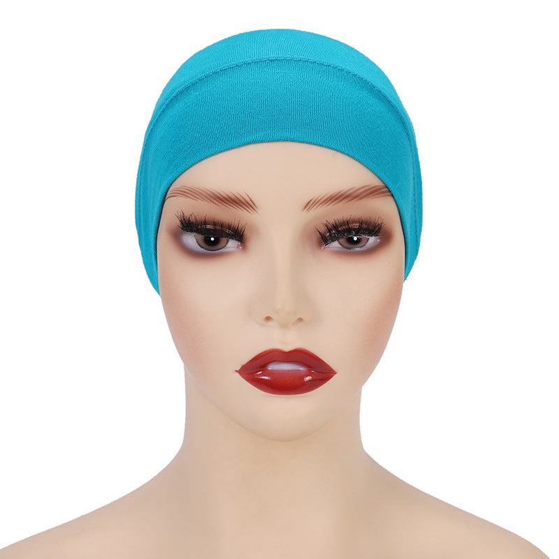 Modal monochrome tube hat bottoming cap, high elastic mercerized cotton women's Arabian scarf cap