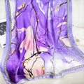 Fashion versatile gradual change color pattern printed silk scarf, elegant temperament women sunscreen shawl beach towel