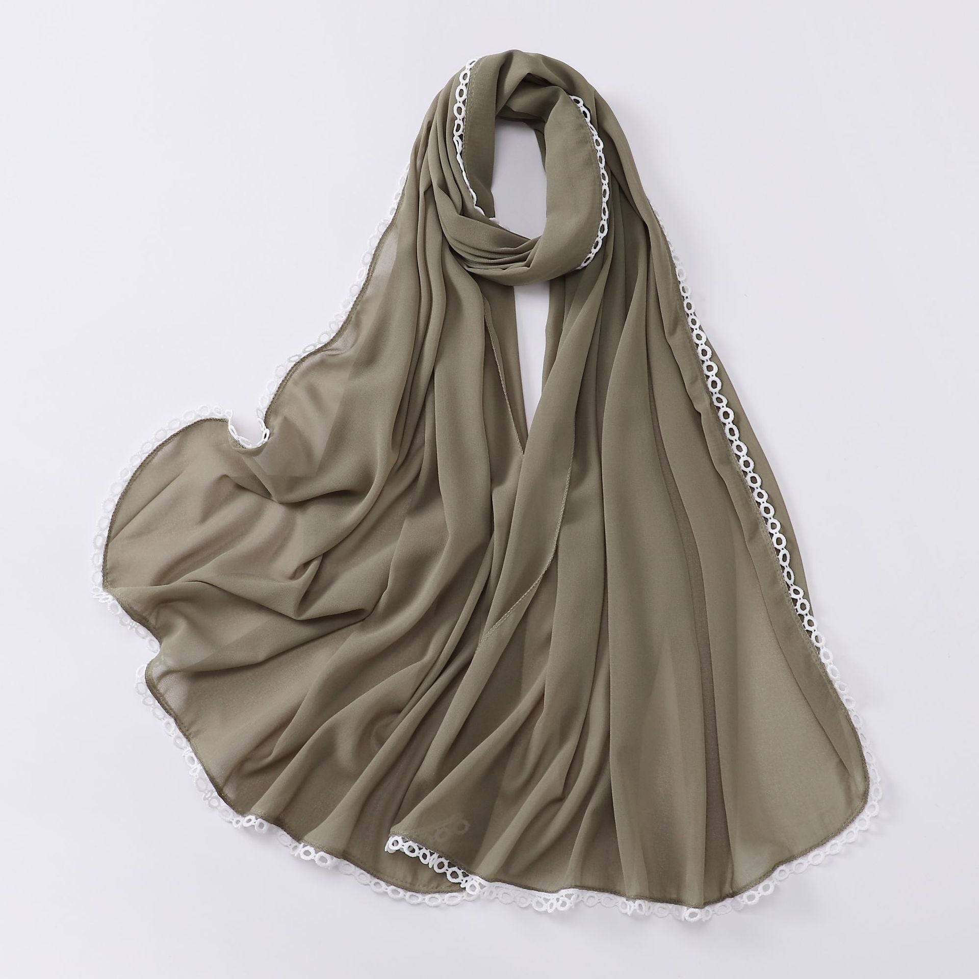 Pearl chiffon lace scarf women's headscarf  scarf Middle East headscarf