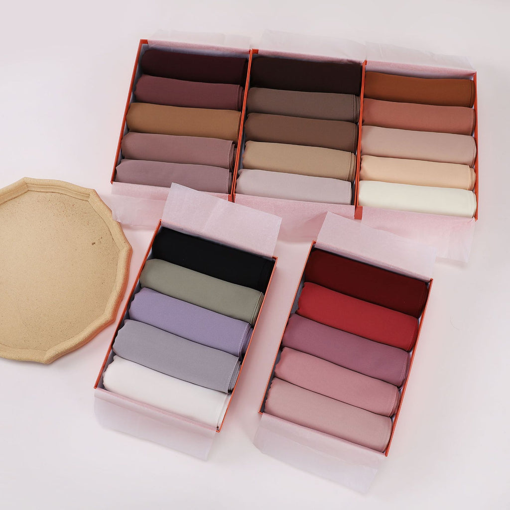 5-Pack gift scarf solid color pearl chiffon long scarf Middle East Africa headscarf Malaysia headscarf hijab