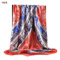 Autumn and winter new scarf literary and retro printing light luxury silk scarf 90 satin high-end square scarf batch