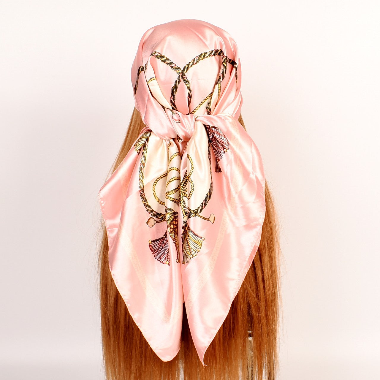 New fashionable and elegant knot pattern printing 90-color square scarf, headscarf, scarf, silk scarf.