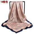 Spring new small fresh geometric pattern 90cm generous silk scarf women, year