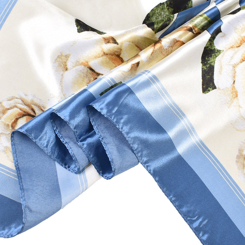 New fashionable and elegant natural flower pattern printing high-quality 90 * 90 color square towel