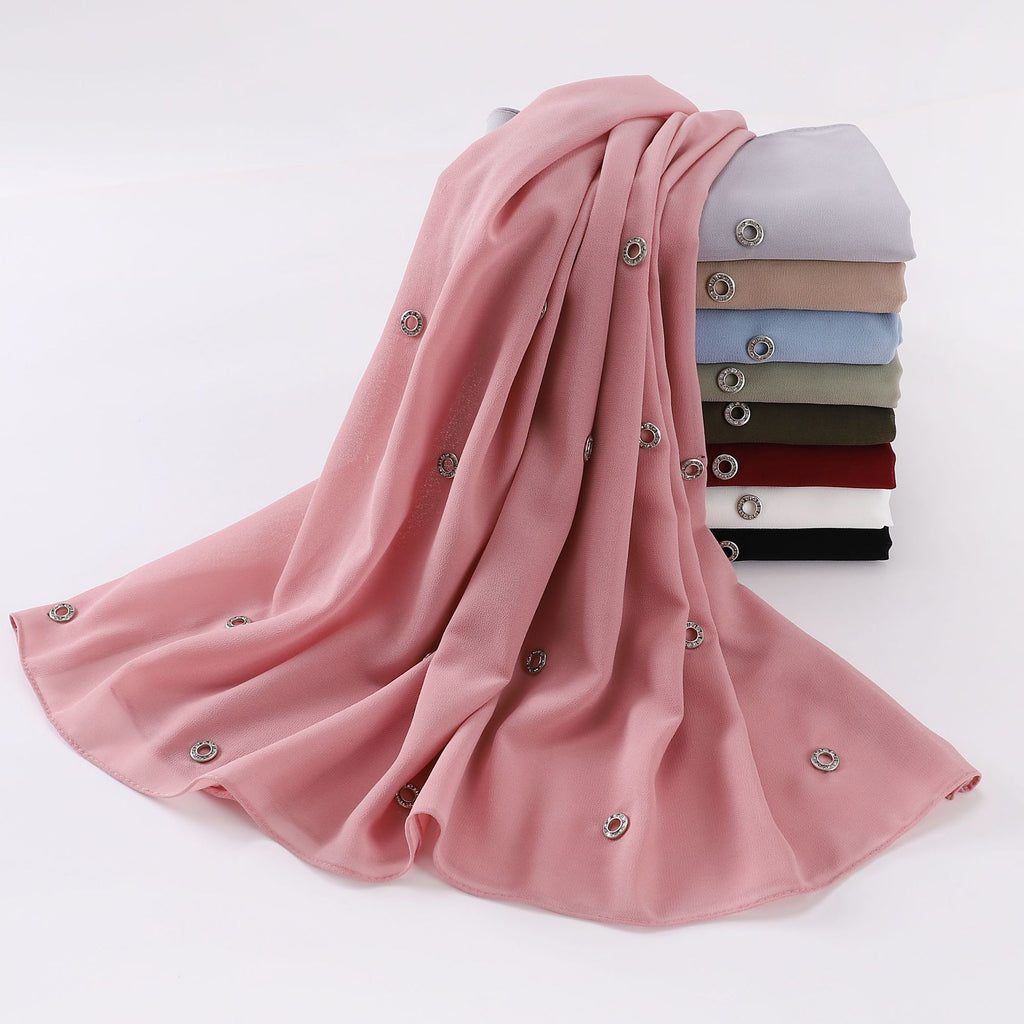 New pearl chiffon single head diamond scarf Middle East and Africa headscarf hijab