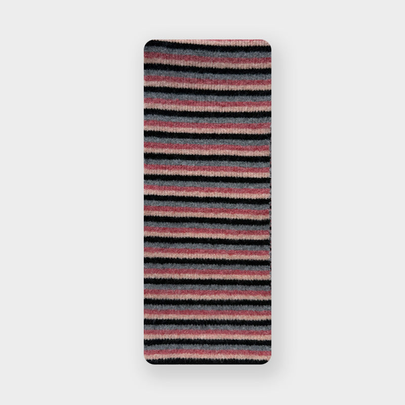 Wool blended contrasting striped knitted scarf women's autumn and winter Korean atmosphere soft wool scarf