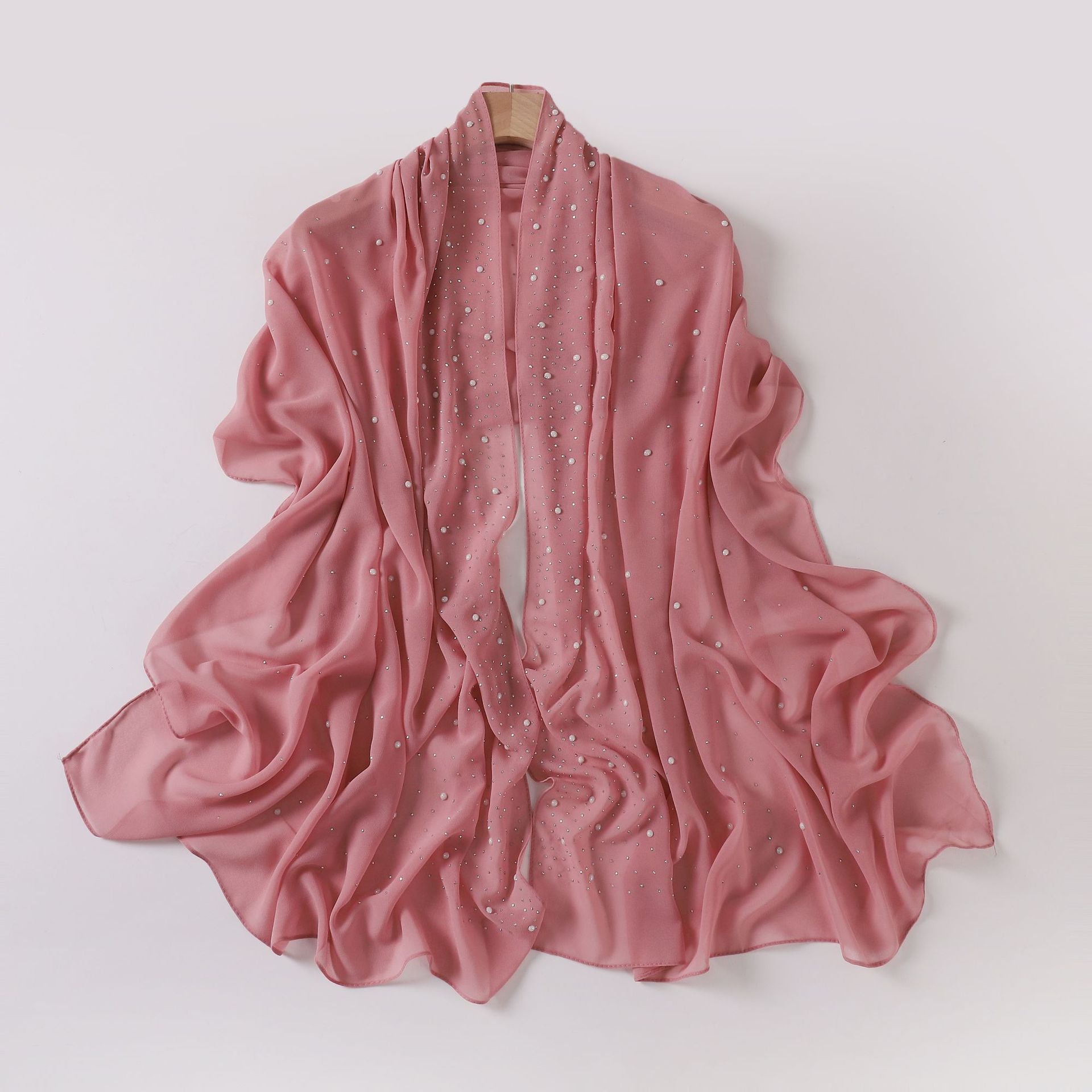 New Pearl Chiffon Ceramic Gypsy Star Diamond Long Towel Yarn Middle East Malay Head Towel hijab