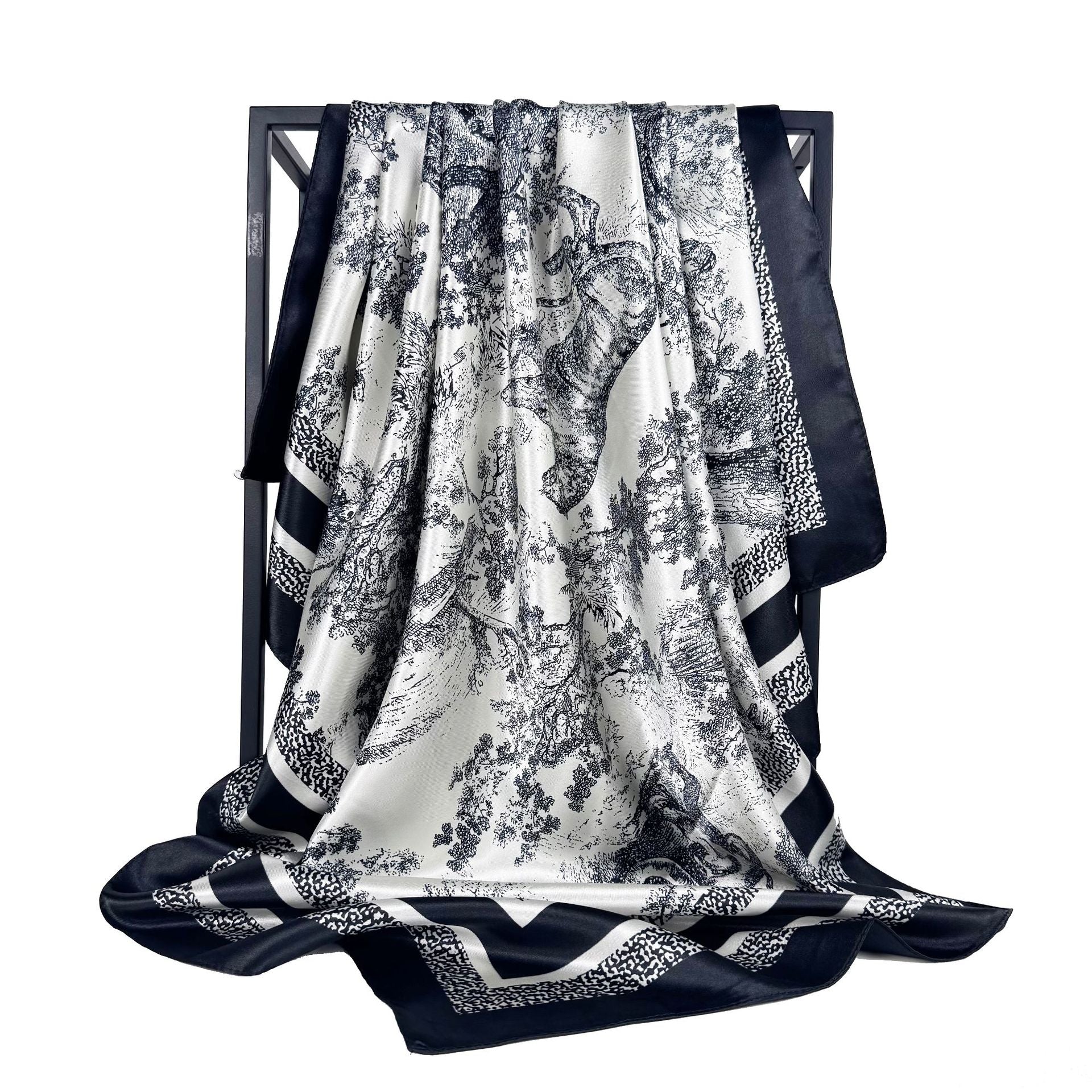 Fashion Versatile Ladies External Decorative Scarf Shawl, Indonesian Malay Ladies Bag Head Circle Square Scarf