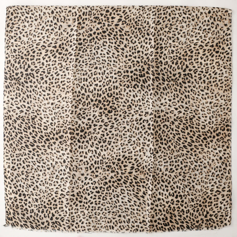 Cotton and linen feel scarf soft silk scarf leopard print burr print shawl