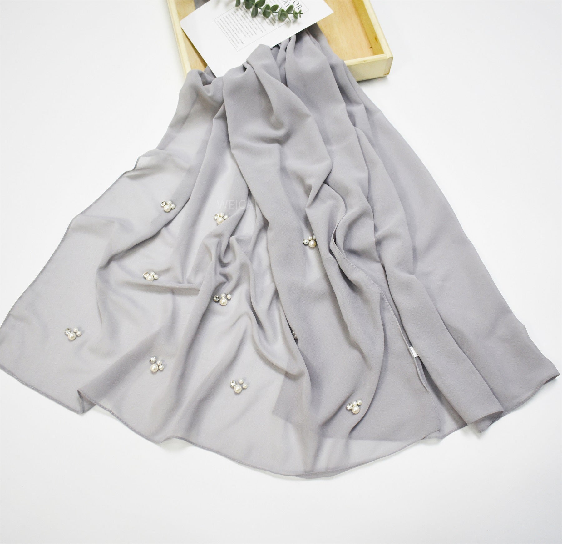 New Malaysian hijab nail pearl rhinestone chiffon scarf  scarf Middle East headscarf