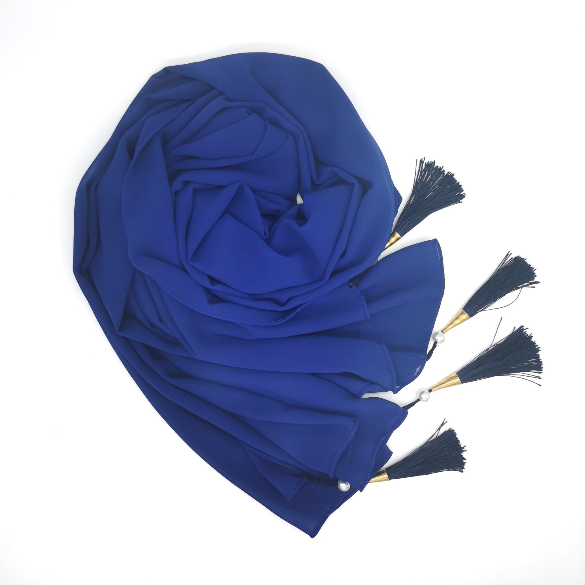 New bubble chiffon scarf Hijab Malaysia Indonesia gauze wrap headscarf cover headscarf four corners hanging tassel