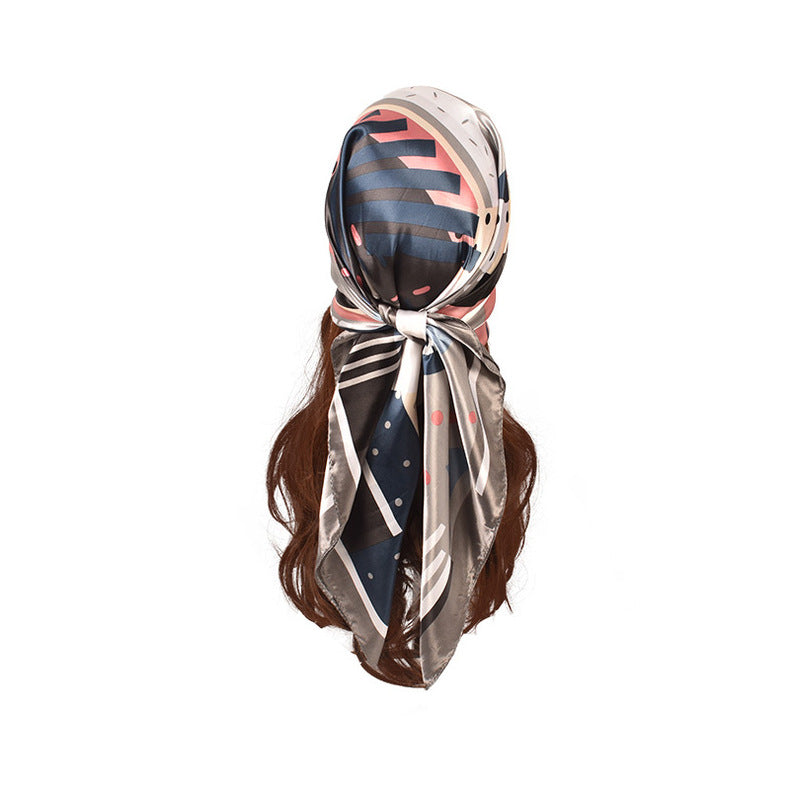 Spring new polka dot pattern printed 90 square silk scarf, fashion scarf