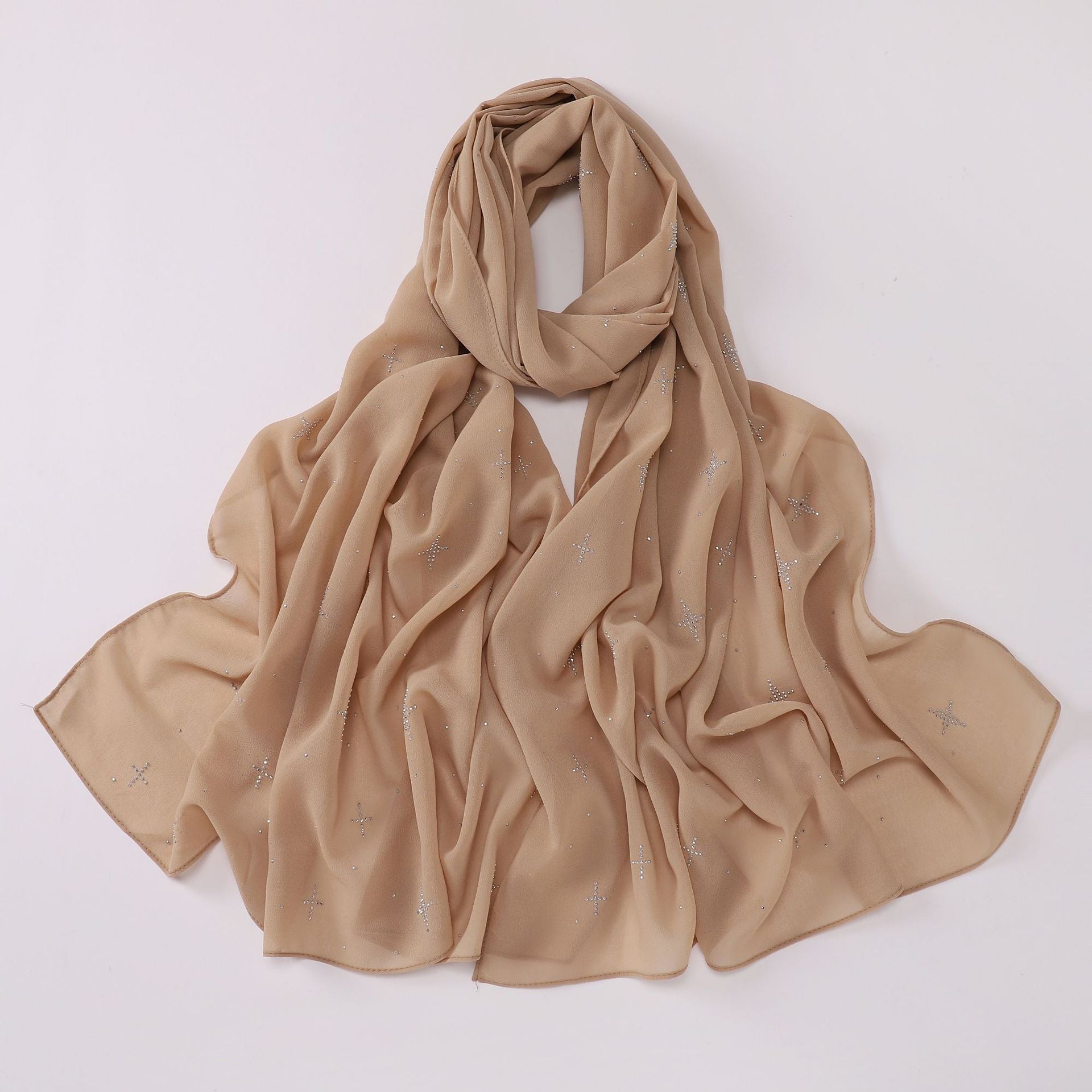 New Pearl Chiffon Sky Star Hot Diamond Middle East and Africa Headscarf Hijab
