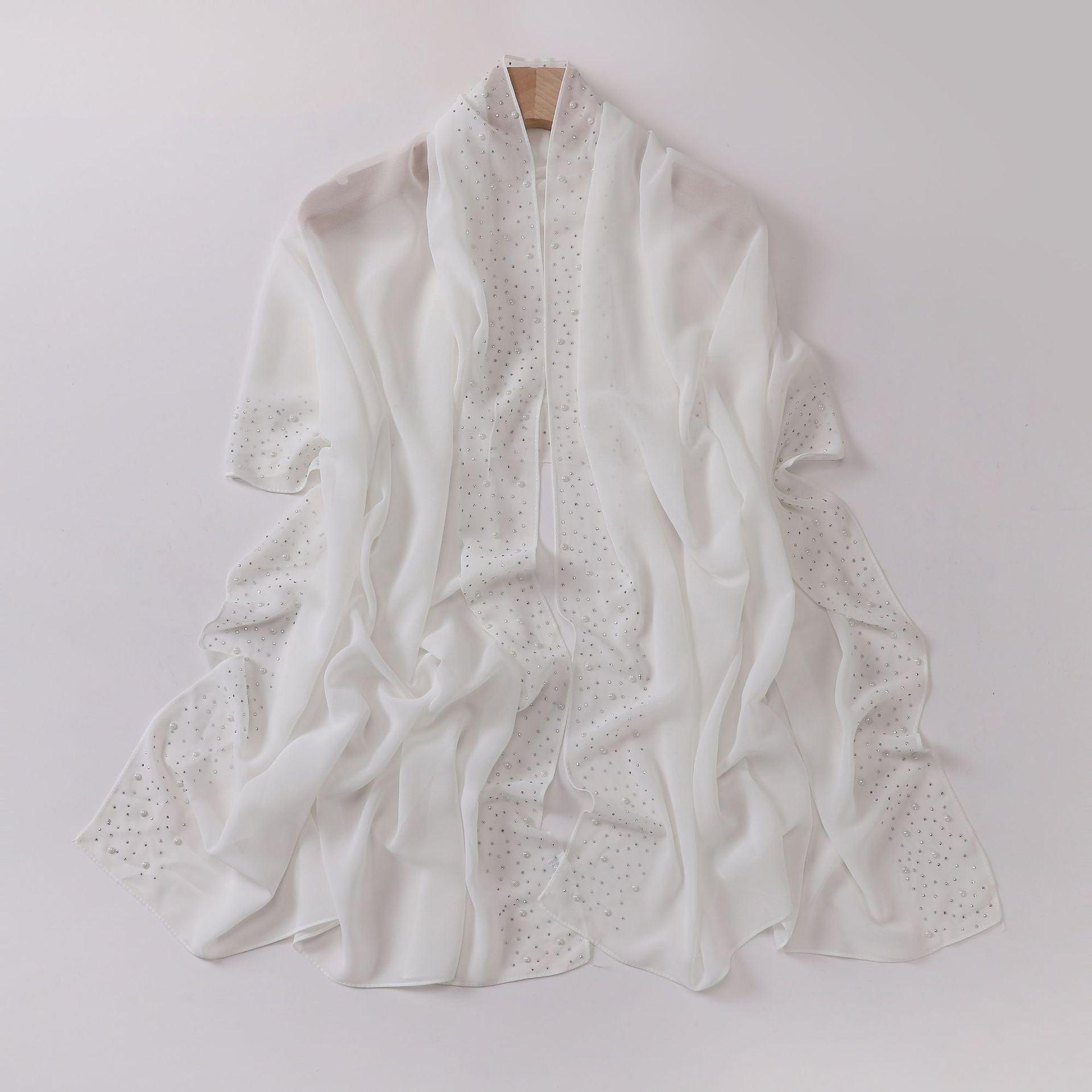 Pearl chiffon both sides ceramic hot diamond Malaysian headscarf Middle East Africa hijab