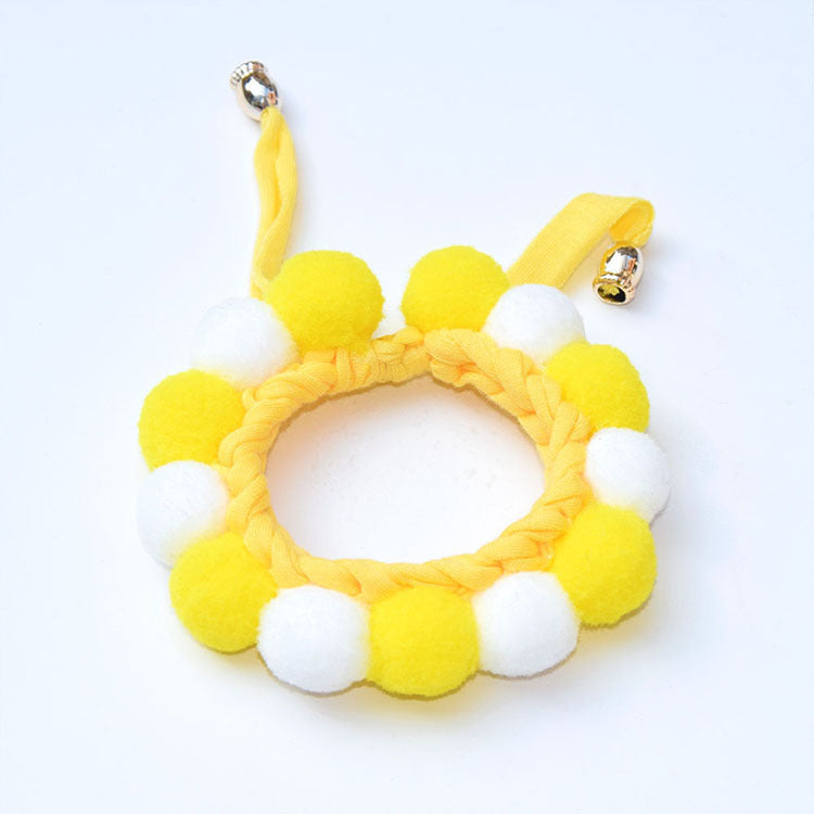 Popular pet supplies hand-woven hairball adjustable Christmas cat dog scarf pet collar
