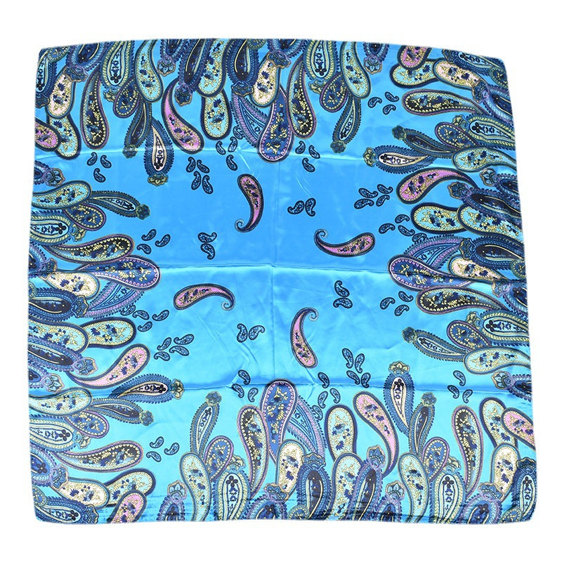 New Fashion Retro Cashew Nut Pattern Printing 90 * 90 Satin Large Square Scarf Silk Scarf