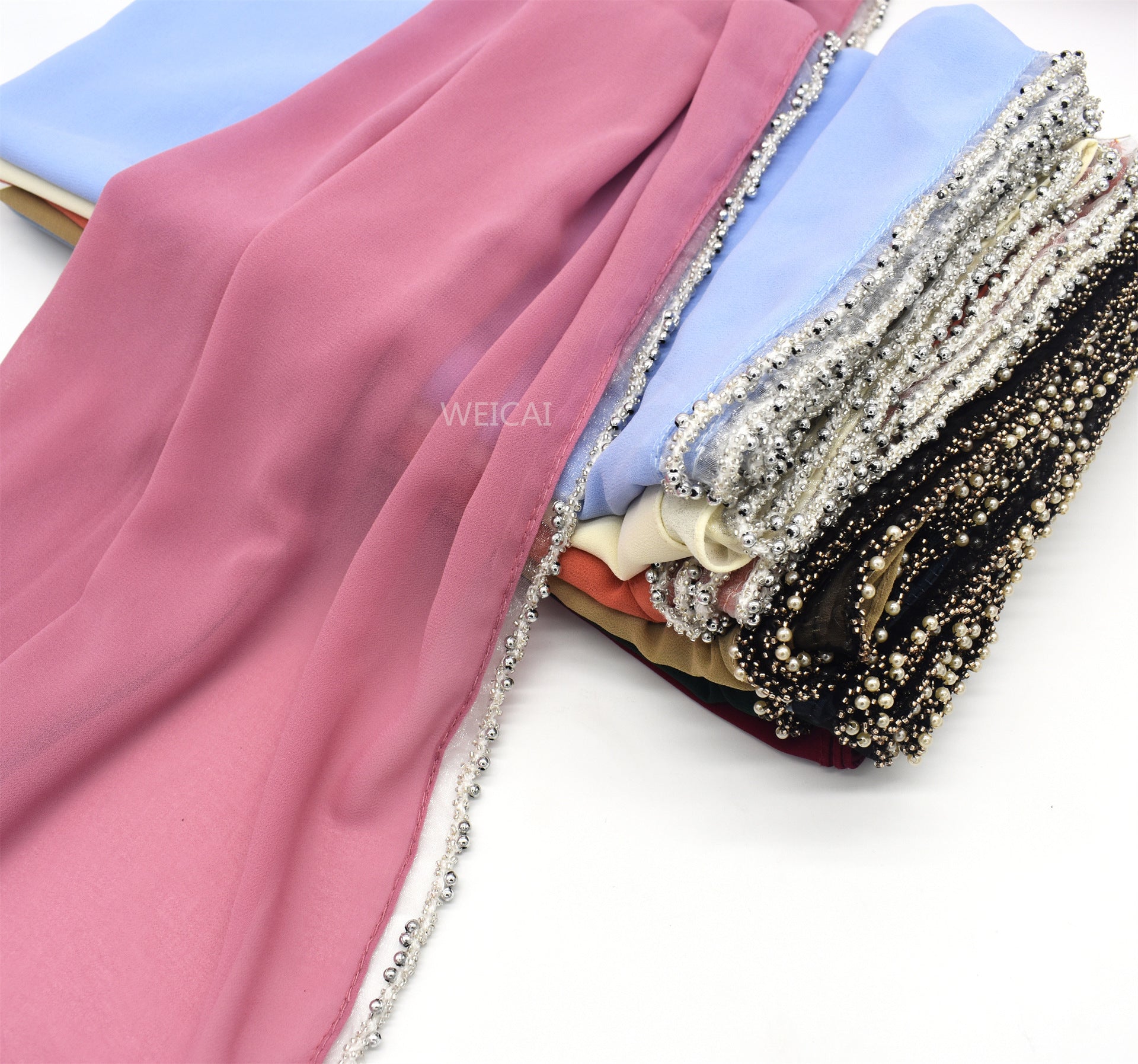 Bubble chiffon jewelry chain solid color chiffon scarf Malaysian headscarf hijab