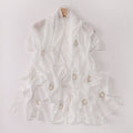 New Pearl Chiffon Long Edge Metal Chain Double Ring Hot Diamond Long Towel Yarn Middle East Head Towel