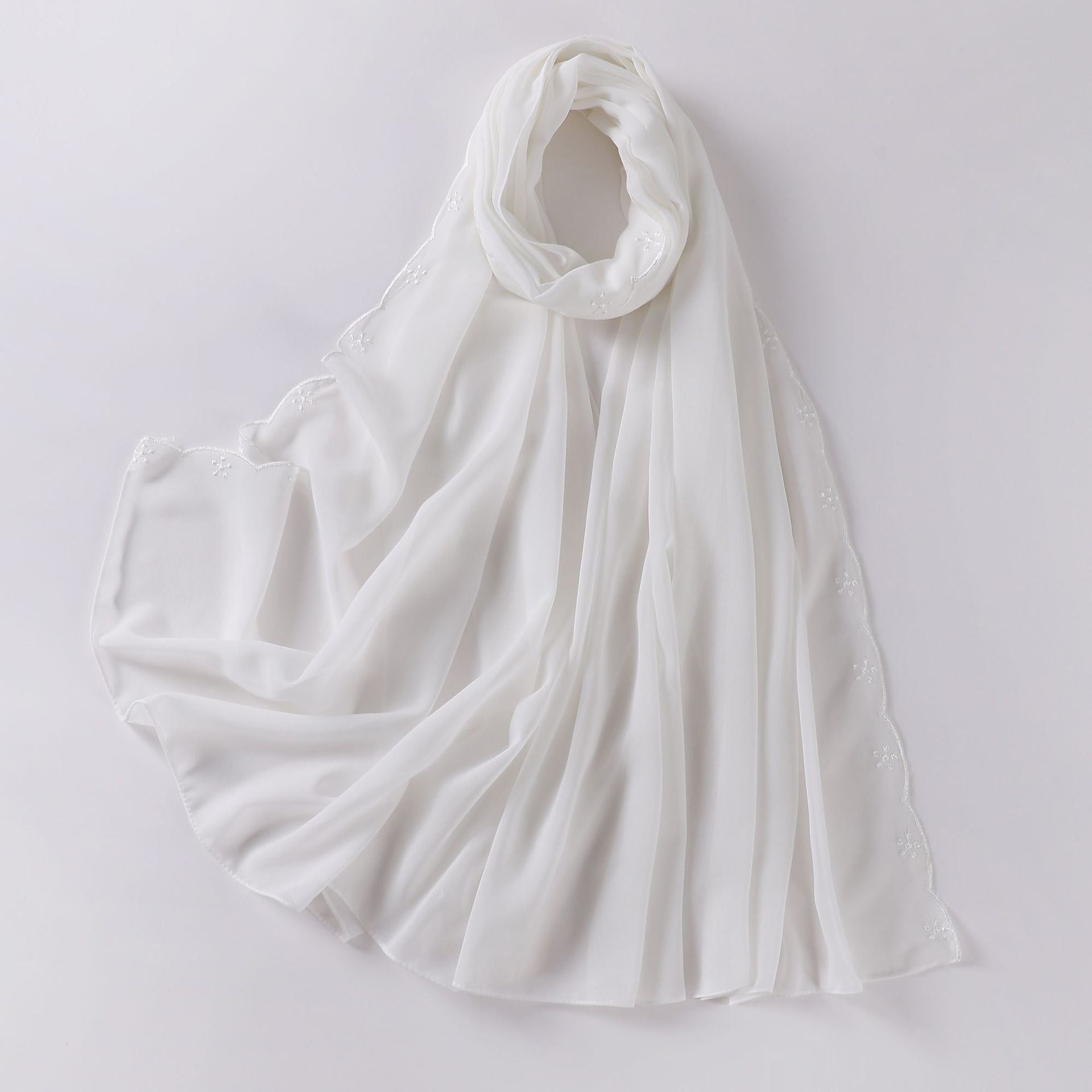 New embroidered pearl chiffon scarf female Malaysia headscarf  Middle East Africa hijab