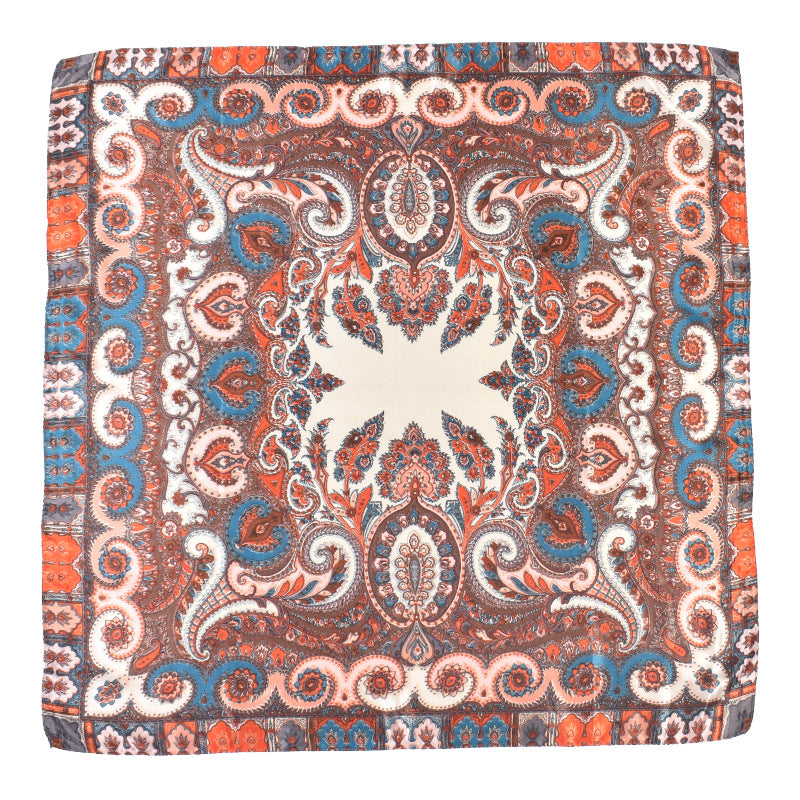 Summer new cashew nut pattern satin square scarf silk scarf, fashionable European and American imitation silk scarf