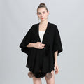 Europe, America autumn and winter new hairball knitted cardigan multi-purpose shawl top women's large size coat 0971