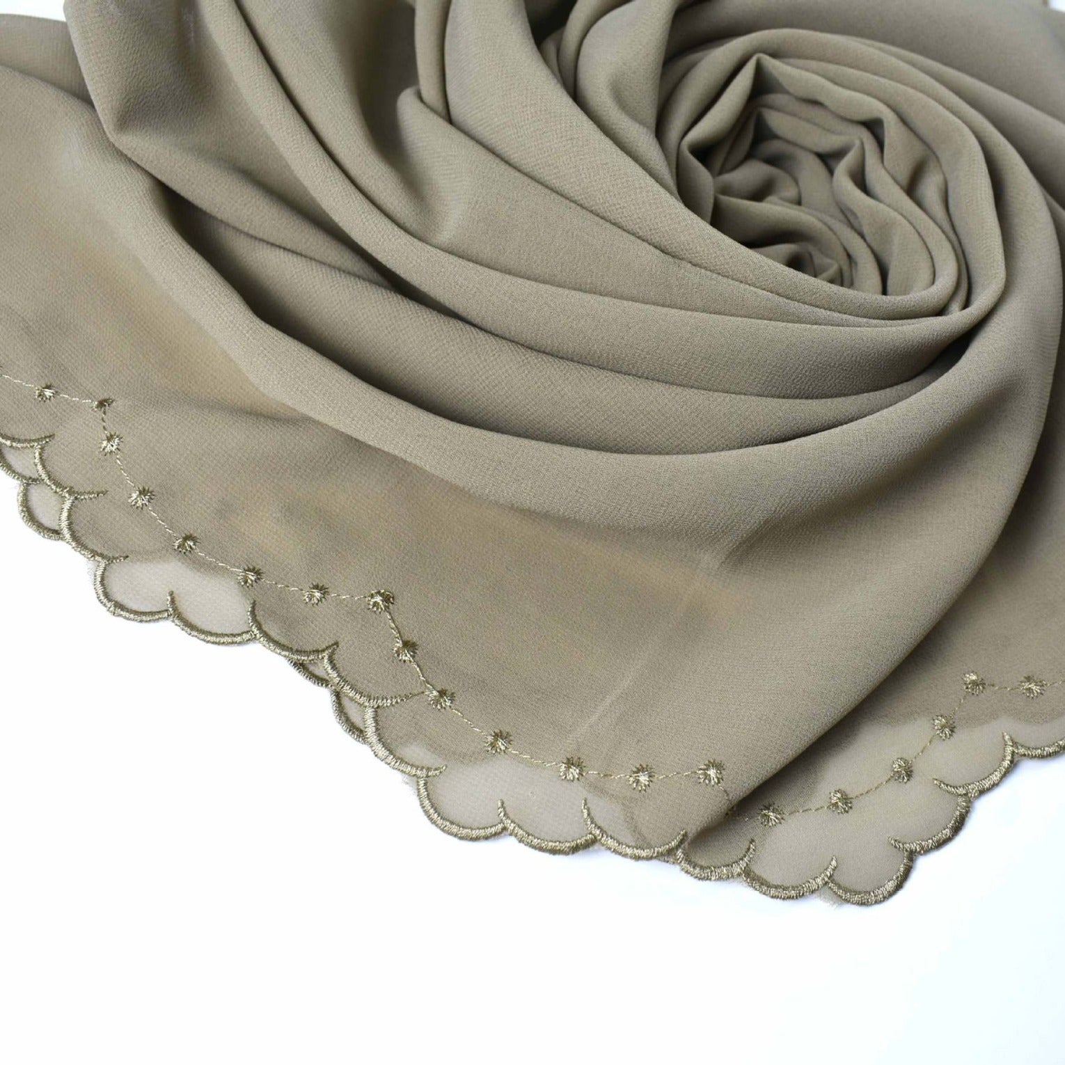 New embroidered pearl chiffon scarf Malaysian hijab  Middle East and Africa headscarf