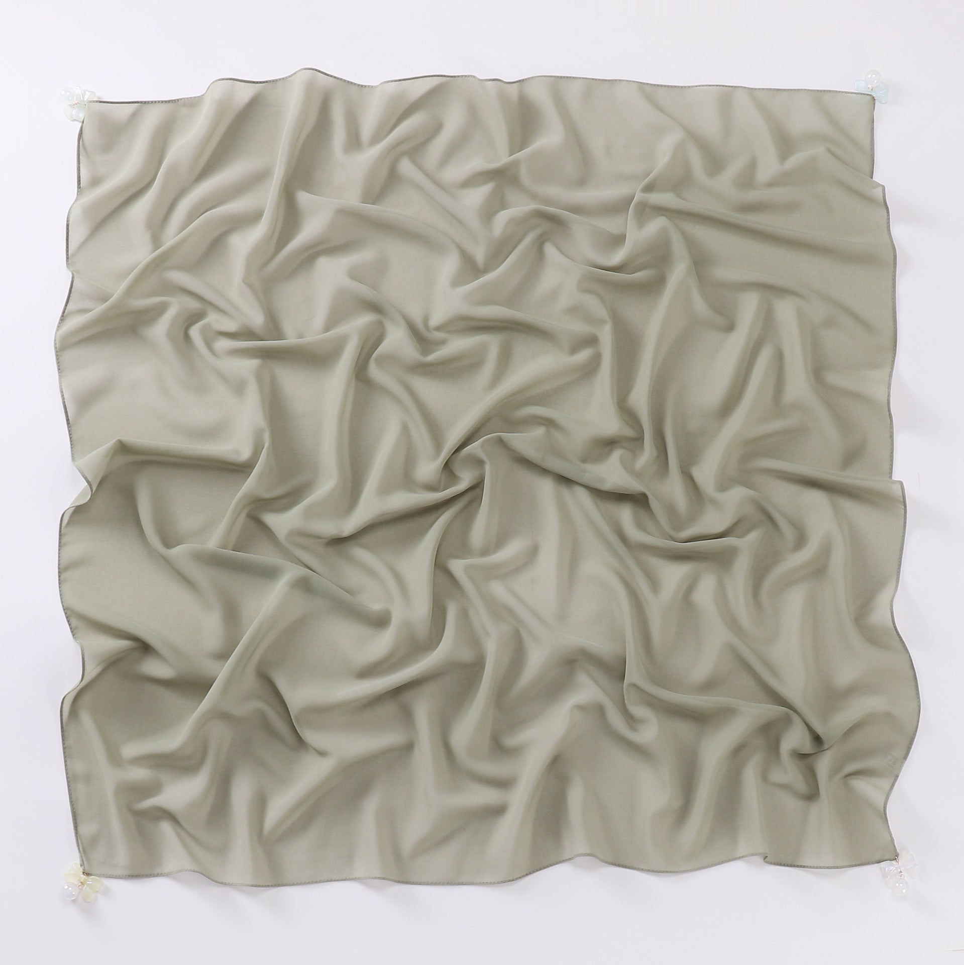 Pearl chiffon square scarf 90 * 90cm Hijab MMalaysia headscarf