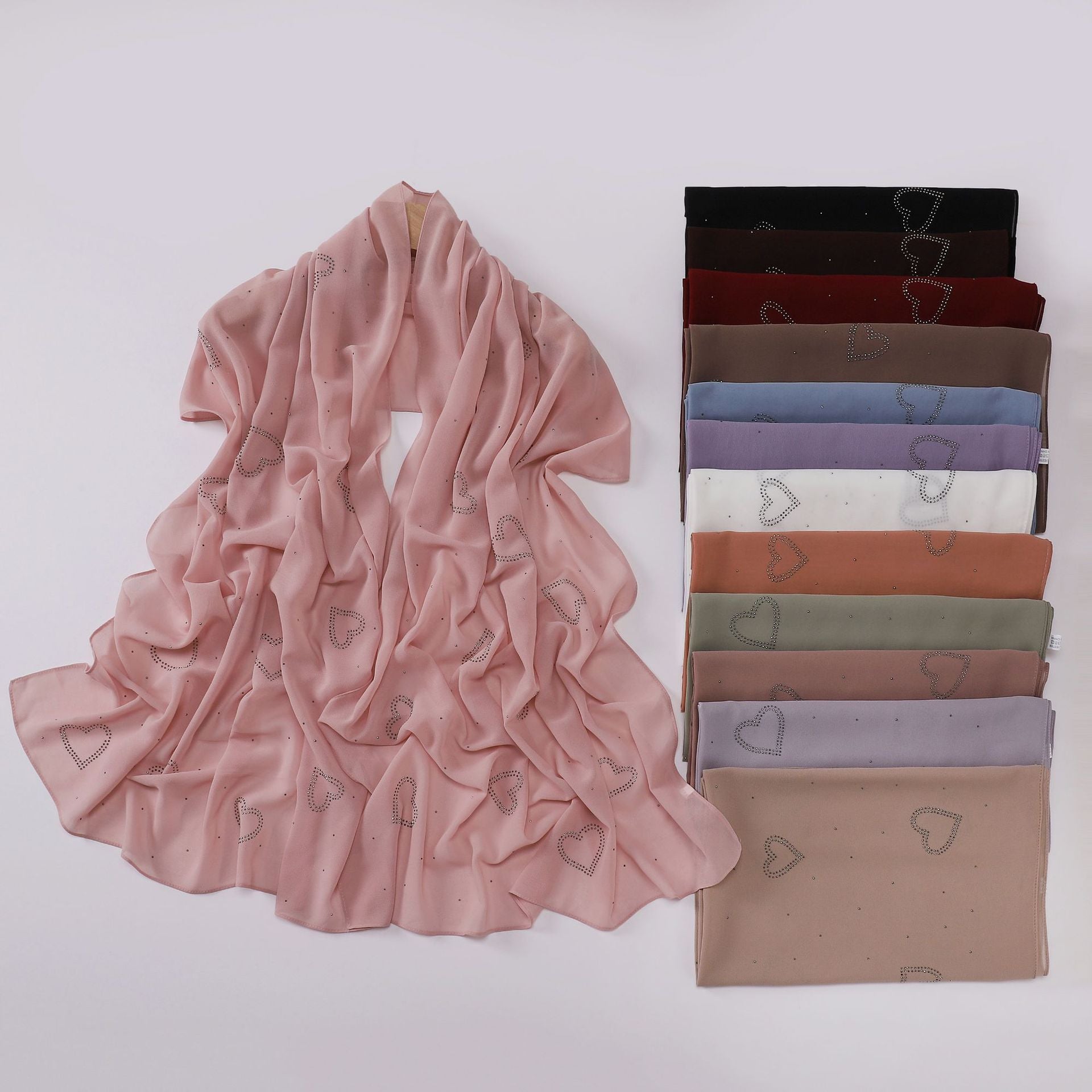 New chiffon high quality love star hot diamond Hijab South East Asia headscarf