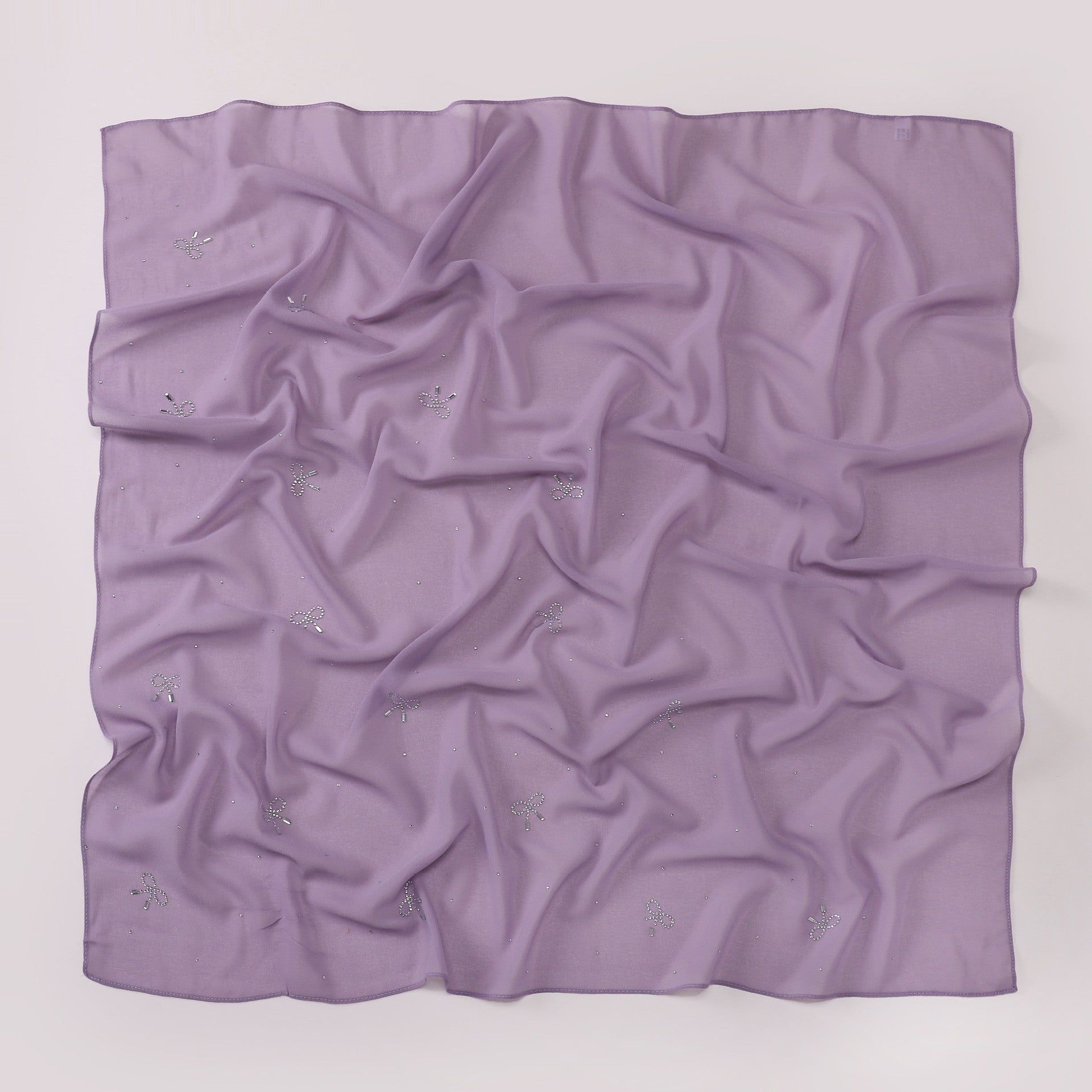 Simple solid color hot diamond pearl chiffon square scarf fashion scarf 90CM