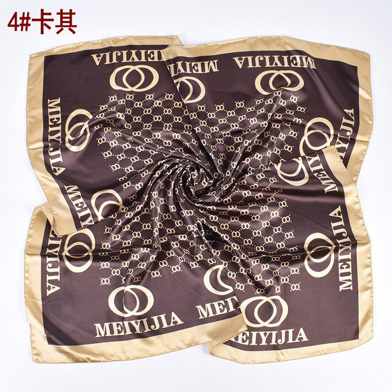New fashionable ring letter pattern printing 90-color square towel, headscarf