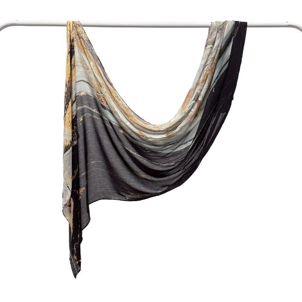 Modal cotton Jersey headscarf marble pattern digital print scarf ethnic Muslim shawl headscarf