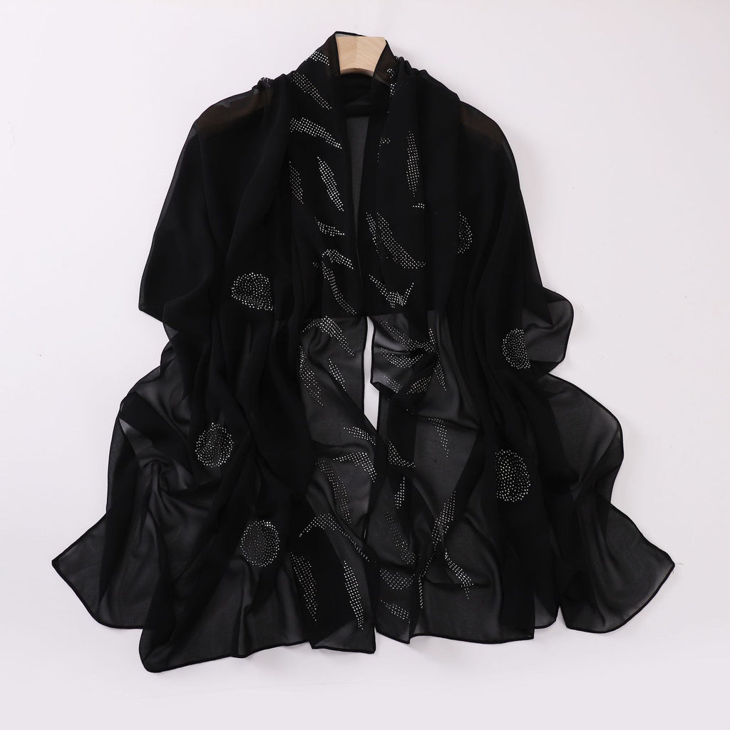 New pearl chiffon boutique hot diamond  scarf Middle East and Africa headscarf hijab