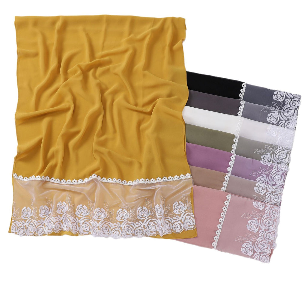 New chiffon rose lace long scarf  scarf Middle East African headscarf hijab