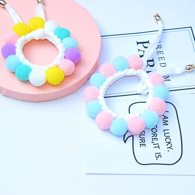 Popular pet supplies hand-woven hairball adjustable Christmas cat dog scarf pet collar