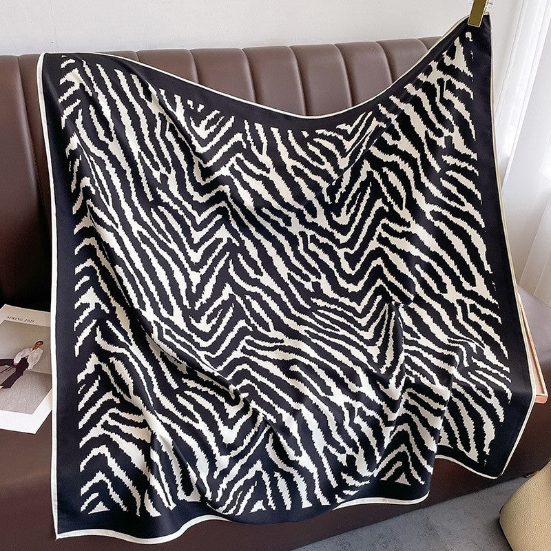 New square scarf, French retro silk scarf, women's twill silk scarf, neck cover, shawl printed scarf, weatherproof