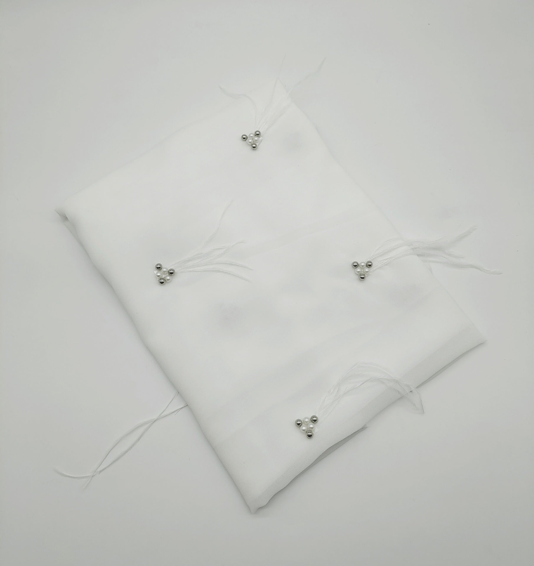 Fashion new pearl chiffon headscarf malay indonesia beaded ostrich hair scarf hijab