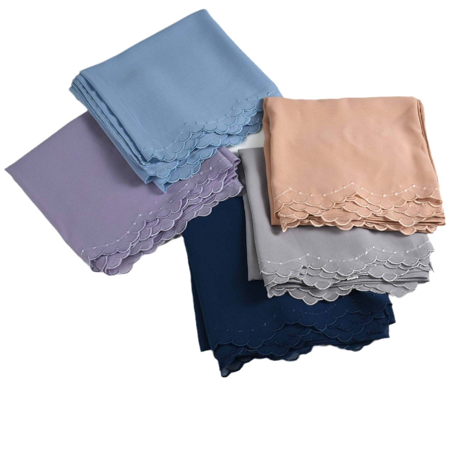 pearl chiffon embroidered scarf malaysian headscarf  Middle East Africa hijab