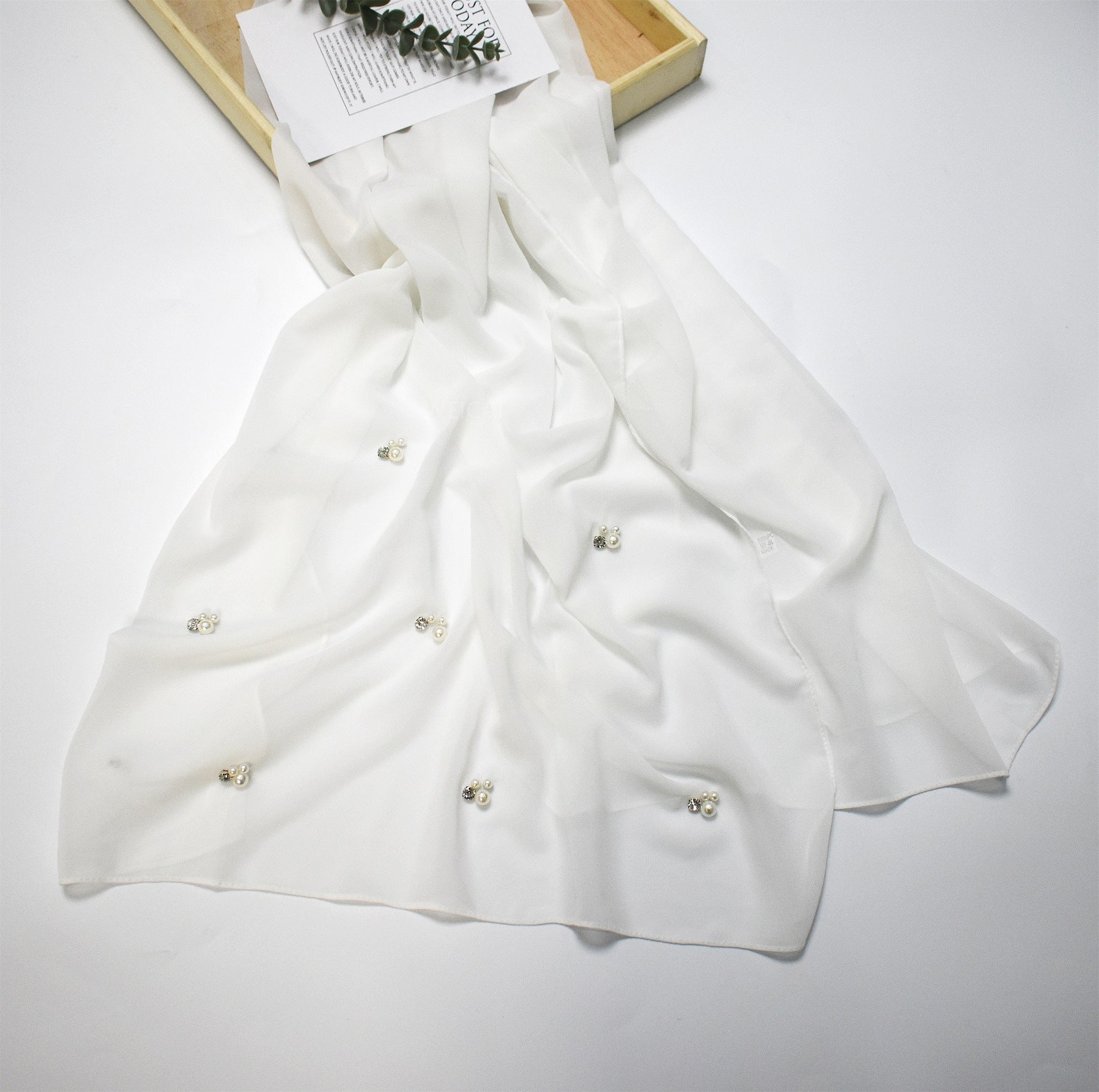 New Malaysian hijab nail pearl rhinestone chiffon scarf  scarf Middle East headscarf