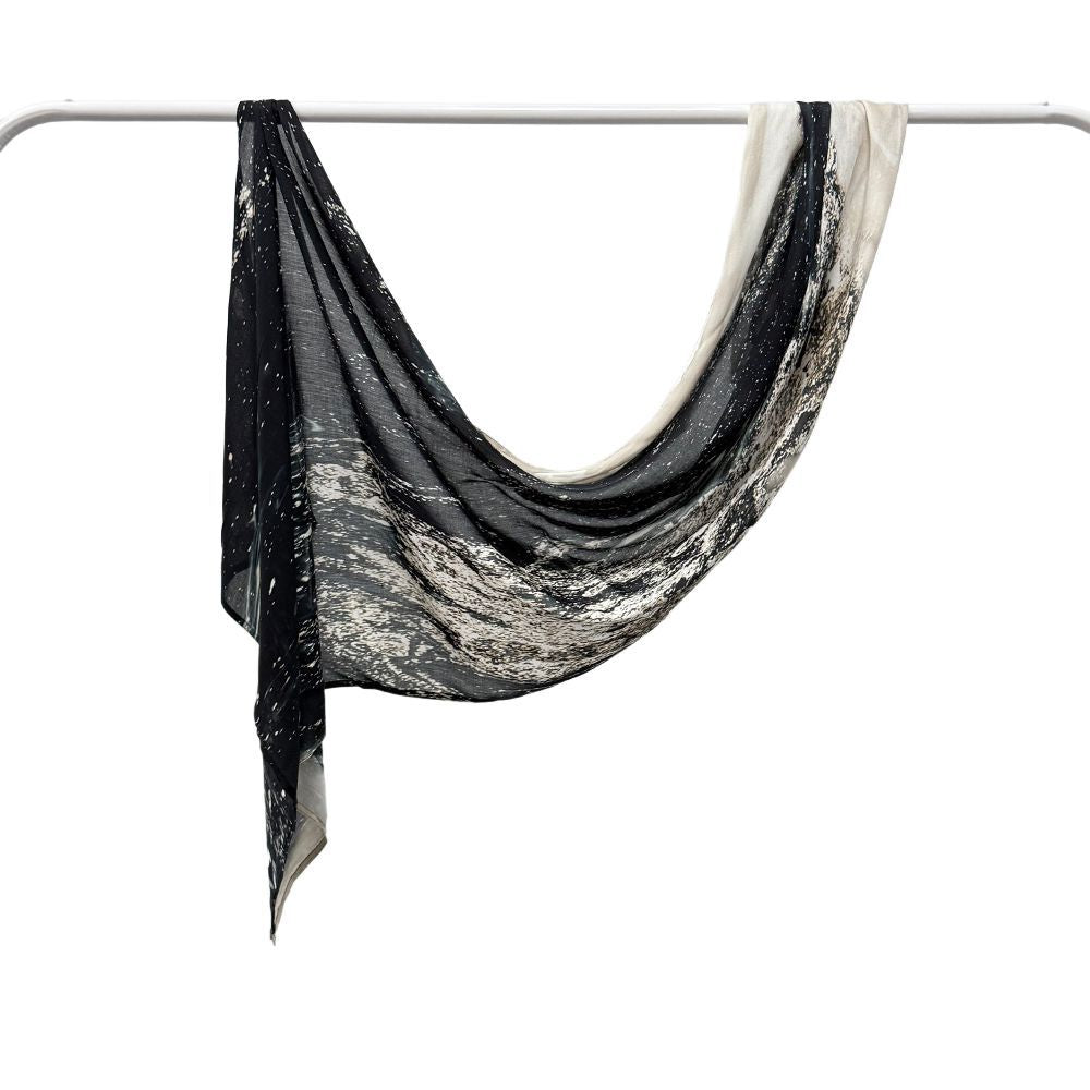 Modal cotton Jersey headscarf marble pattern digital print scarf ethnic Muslim shawl headscarf