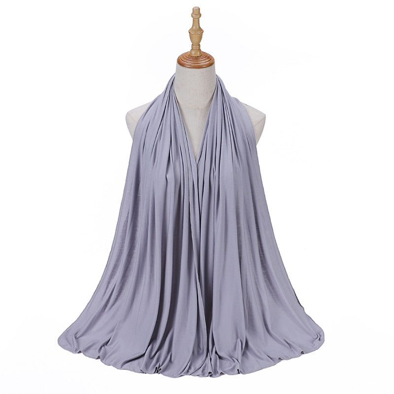 New Solid Color Jersey Hijab Women Plain Color Jesey Scarf Mercerized Cotton Headscarf