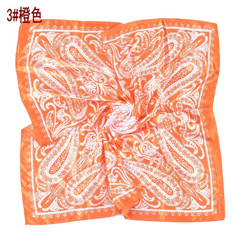 Spring and summer new fashion retro cashew nut pattern printing 90 * 90 satin large square scarf silk scarf