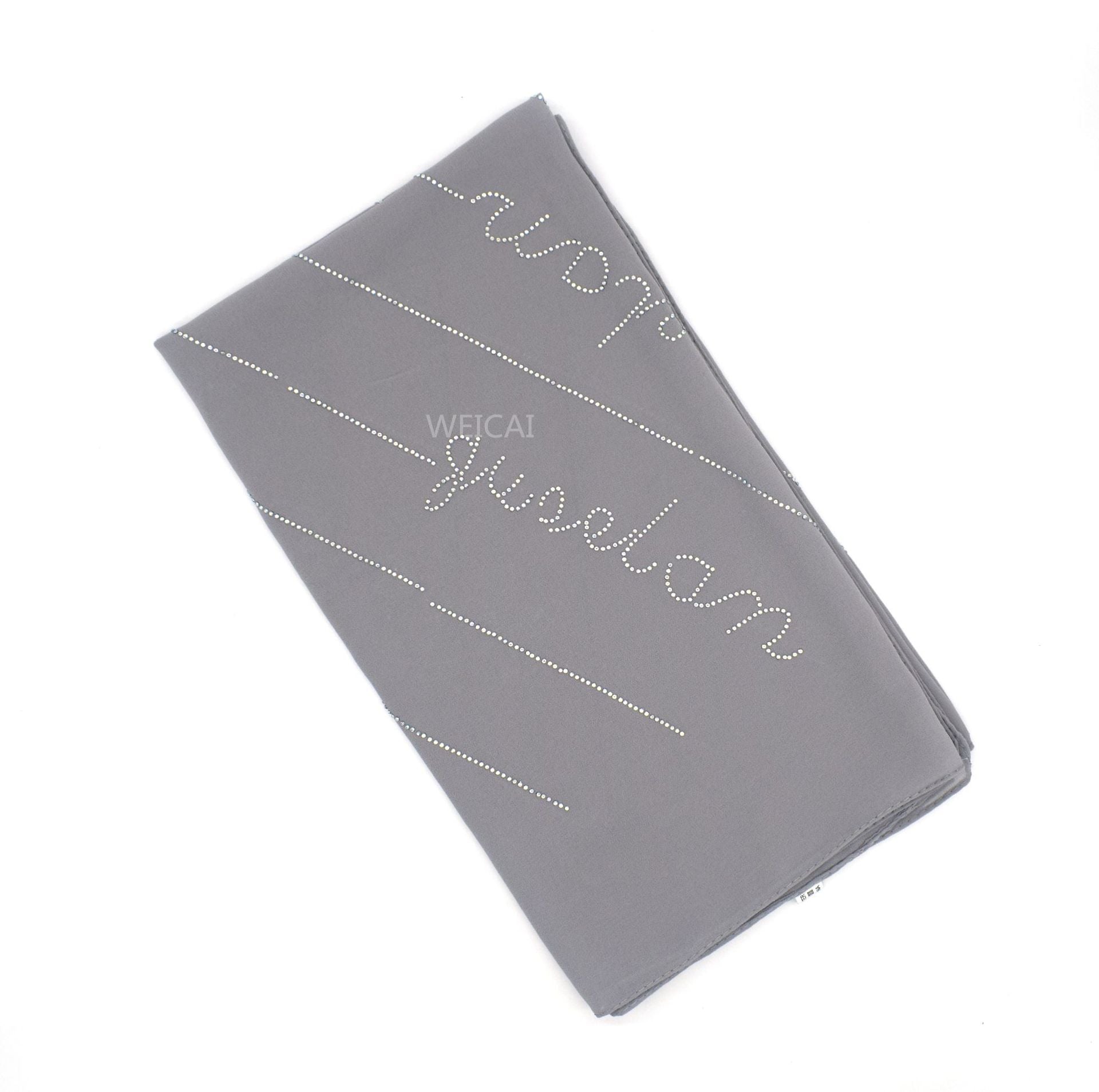 New Solid Color Pearl Chiffon Long Hot Diamond Alphabet Ethnic Scarf Women Shawl