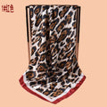 2025 new 90-satin fashion leopard print versatile printed square scarf with sunscreen, bag head silk scarf decoration, scarf
